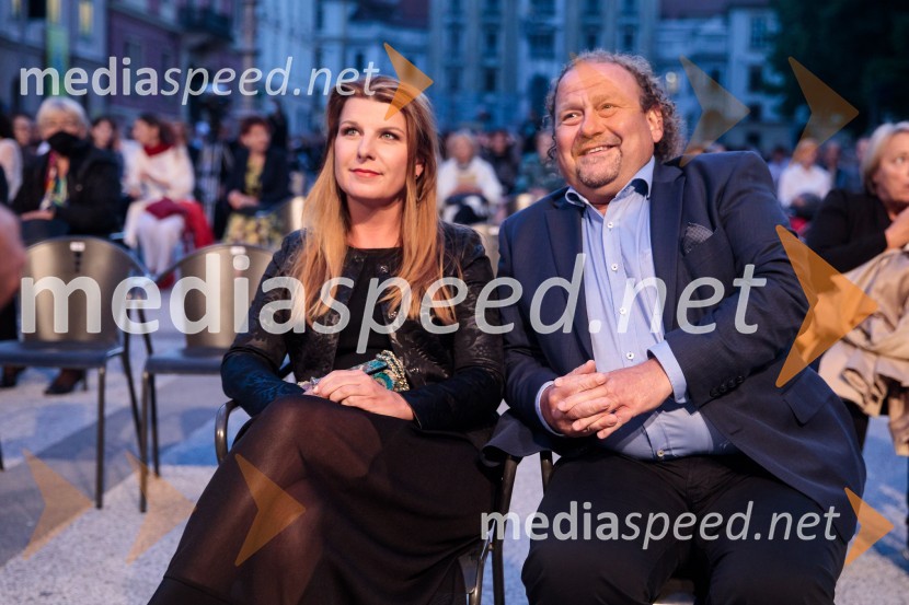  Janja Lamberger;  Darko Brlek, direktor in umetniški vodja, Festival LjubljanaFalling Angels, balet v izvedbi Opera Balet SNG Maribor, 68. Ljubljana festival
