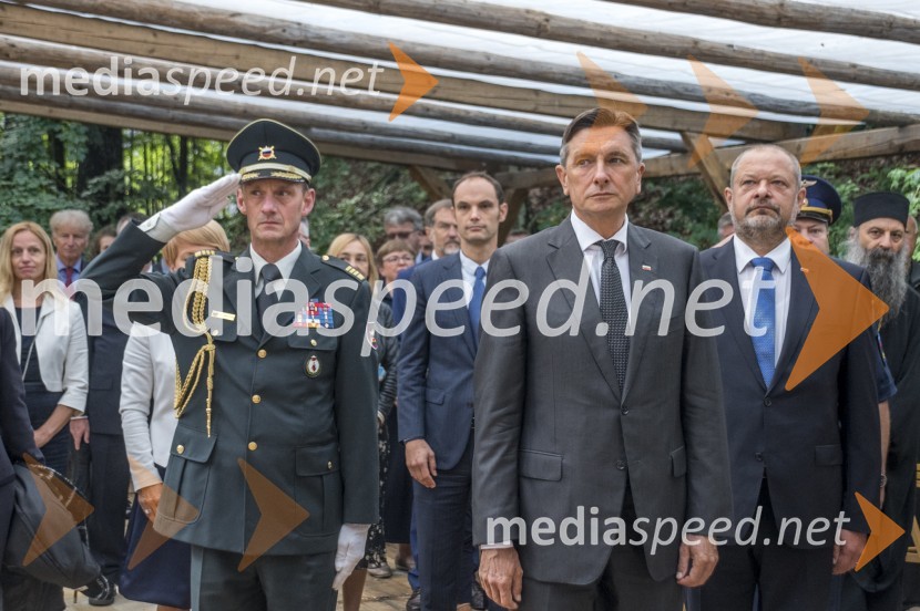  ... ;  Anže Logar, minister za zunanje zadeve;  Borut Pahor, predsednik Republike Slovenije;  Alojz  Kovšca, predsednik Državnega sveta Republike SlovenijeSpominska slovesnost Ruska kapelica 2020