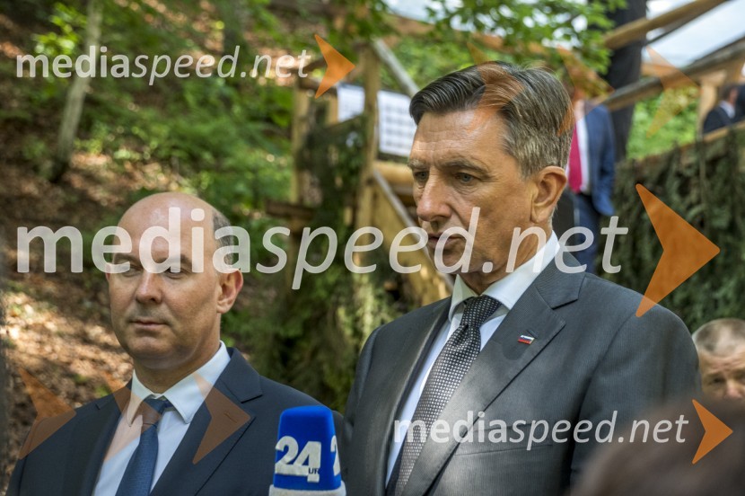  Timur Ejvazov, Ruski veleposlanik v Sloveniji;  Borut Pahor, predsednik Republike SlovenijeSpominska slovesnost Ruska kapelica 2020