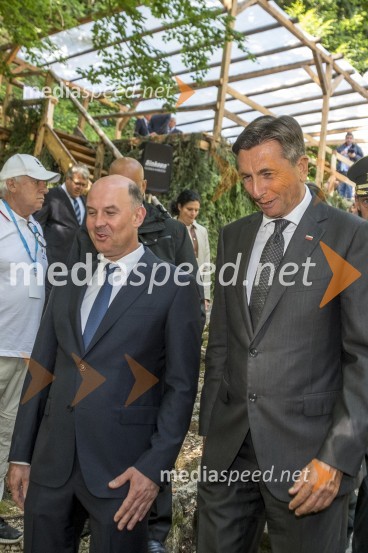  Timur Ejvazov, Ruski veleposlanik v Sloveniji;  Borut Pahor, predsednik Republike SlovenijeSpominska slovesnost Ruska kapelica 2020