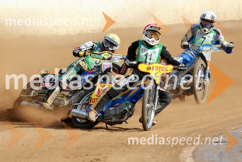 Emil Saifutdinov, Rusija, Andriy Karpov, Ukrajina in Martin Vaculik, SlovaškaSPEEDWAY, SP mladincev 2008 - finale