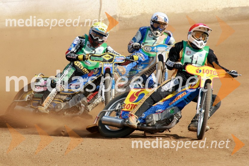 Emil Saifutdinov, Rusija, Martin Vaculik, Slovaška in Andriy Karpov, UkrajinaSPEEDWAY, SP mladincev 2008 - finale