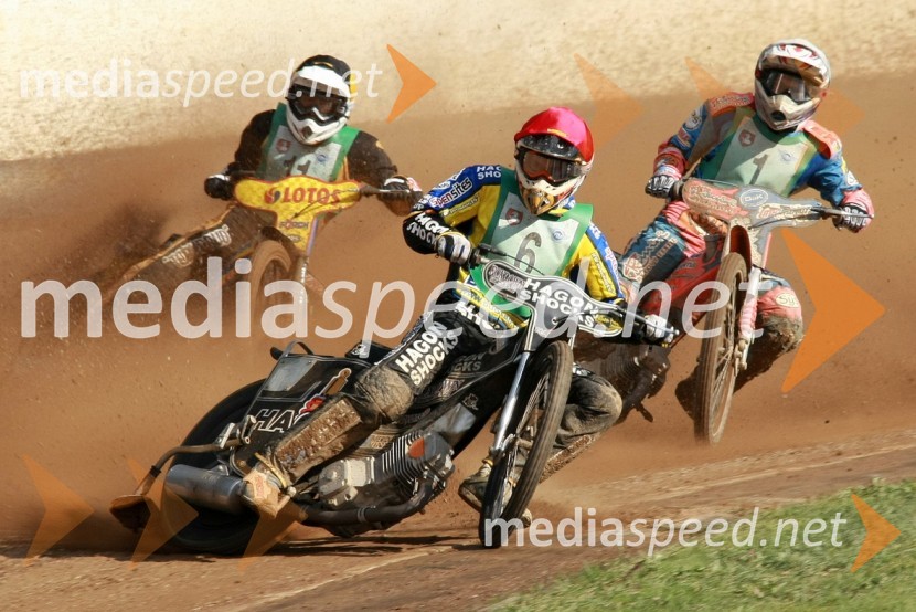 Andriy Karpov, Ukrajina, Lewis Bridger, Velika Britanija in Filip Šitera, ČeškaSPEEDWAY, SP mladincev 2008 - finale