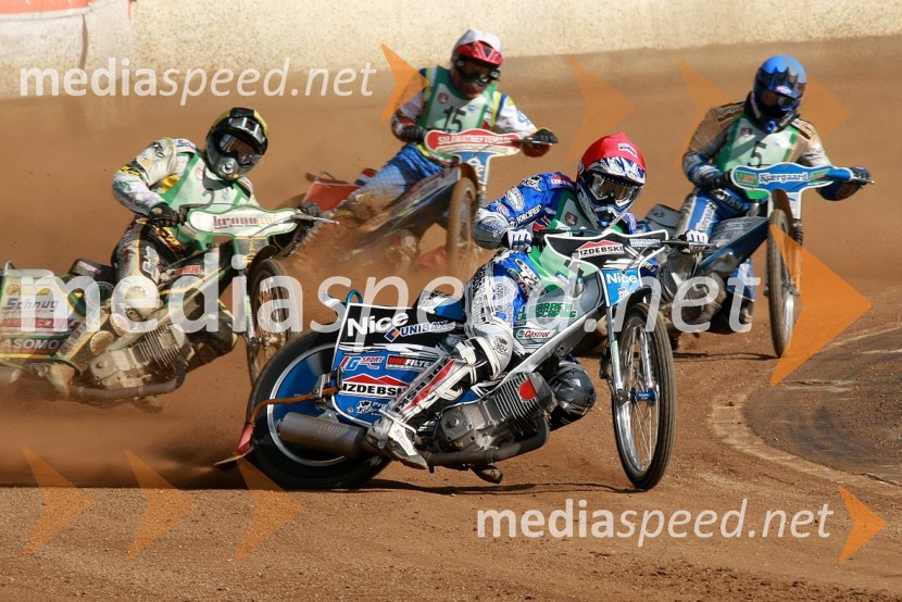 Grzegorz Zengota, Poljska, Igor Kononov, Rusija, Chris Holder, Avstralija in Patrick Hougaard, DanskaSPEEDWAY, SP mladincev 2008 - finale