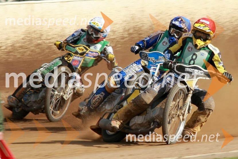 Emil Saifutdinov, Rusija, Jurica Pavlic, Hrvaška in Ludvig Lindgren, ŠvedskaSPEEDWAY, SP mladincev 2008 - finale