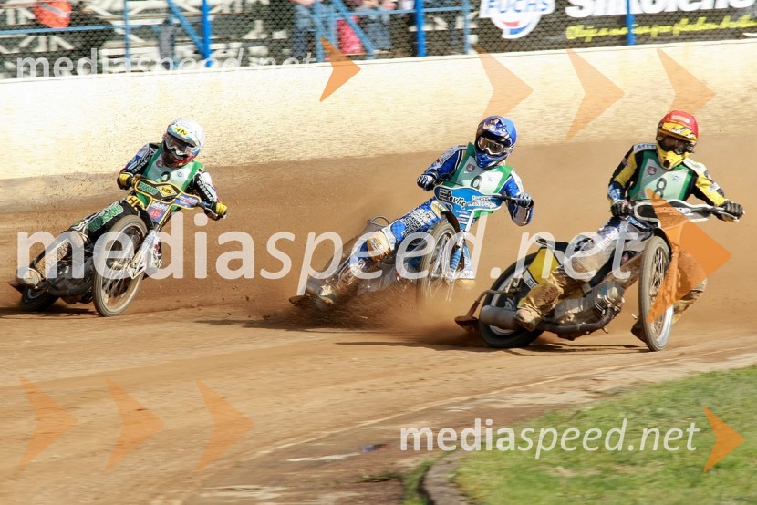 Emil Saifutdinov, Rusija, Jurica Pavlic, Hrvaška in Ludvig Lindgren, ŠvedskaSPEEDWAY, SP mladincev 2008 - finale