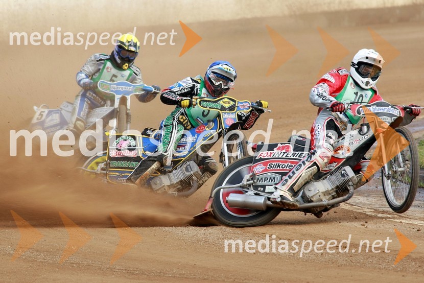 Patrick Hougaard, Danska, Emil Saifutdinov, Rusija in Matej Kus, ČeškaSPEEDWAY, SP mladincev 2008 - finale