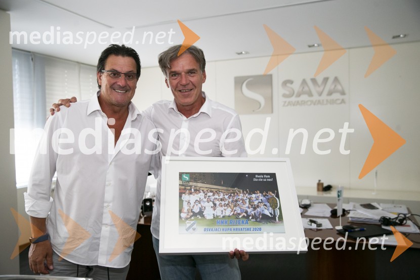  Damir Miškovič, HNK Rijeka; mag. David Kastelic, predsednik uprave, Zavarovalnica Sava, d.d.HNK Rijeka na obisku v Zavarovalnici Sava