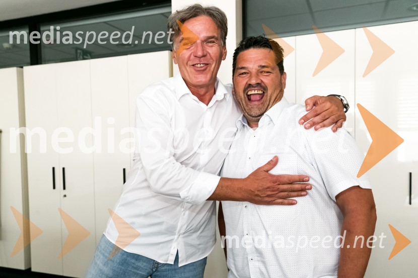 mag. David Kastelic, predsednik uprave, Zavarovalnica Sava, d.d.;  Rok Moljk, član uprave, Zavarovalnica Sava, d.d.HNK Rijeka na obisku v Zavarovalnici Sava