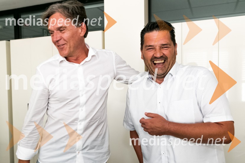 mag. David Kastelic, predsednik uprave, Zavarovalnica Sava, d.d.;  Rok Moljk, član uprave, Zavarovalnica Sava, d.d.HNK Rijeka na obisku v Zavarovalnici Sava