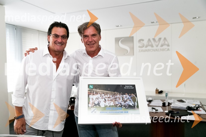  Damir Miškovič, HNK Rijeka; mag. David Kastelic, predsednik uprave, Zavarovalnica Sava, d.d.HNK Rijeka na obisku v Zavarovalnici Sava