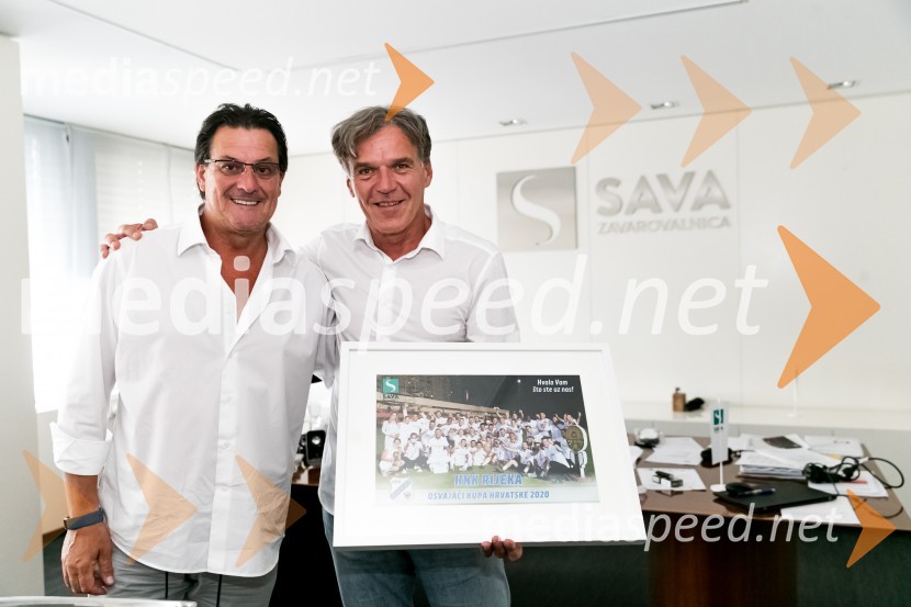  Damir Miškovič, HNK Rijeka; mag. David Kastelic, predsednik uprave, Zavarovalnica Sava, d.d.HNK Rijeka na obisku v Zavarovalnici Sava
