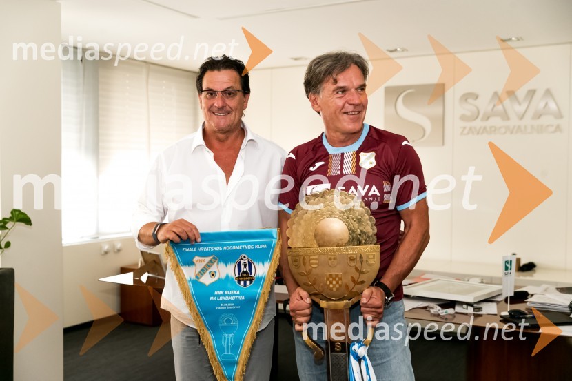  Damir Miškovič, HNK Rijeka; mag. David Kastelic, predsednik uprave, Zavarovalnica Sava, d.d.HNK Rijeka na obisku v Zavarovalnici Sava