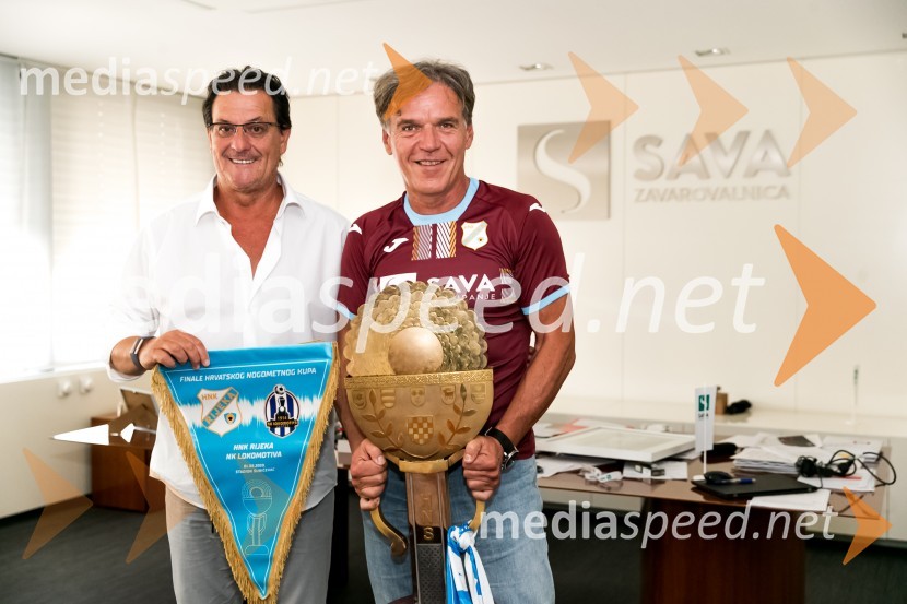  Damir Miškovič, HNK Rijeka; mag. David Kastelic, predsednik uprave, Zavarovalnica Sava, d.d.HNK Rijeka na obisku v Zavarovalnici Sava