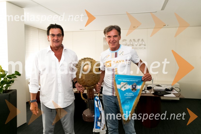  Damir Miškovič, HNK Rijeka; mag. David Kastelic, predsednik uprave, Zavarovalnica Sava, d.d.HNK Rijeka na obisku v Zavarovalnici Sava