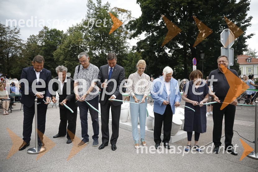 dr. Aleksander Jevšek, župan, Mestna občina Murska Sobota;  ... ;  Danilo Türk, nekdanji predsednik Republike Slovenije;  Borut Pahor, predsednik Republike Slovenije;  ... ;  Milan Kučan, nekdanji predsednik Republike Slovenije;  ... ;  Zoran Janković, župan, Mestna občina LjubljanaOdkritje spomenika, posvečenega 100. obletnici priključitve Prekmurja in združitve prekmurskih Slovencev z matičnim narodom