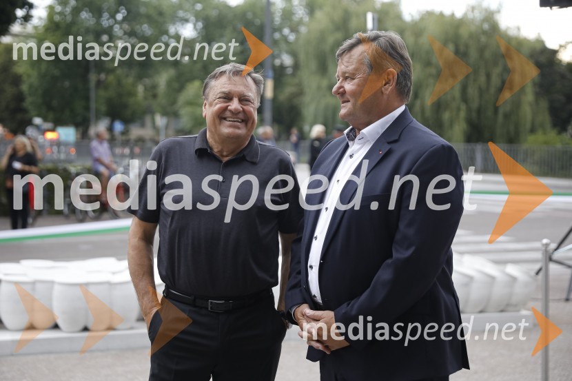  Zoran Janković, župan, Mestna občina Ljubljana; dr. Aleksander Jevšek, župan, Mestna občina Murska SobotaOdkritje spomenika, posvečenega 100. obletnici priključitve Prekmurja in združitve prekmurskih Slovencev z matičnim narodom