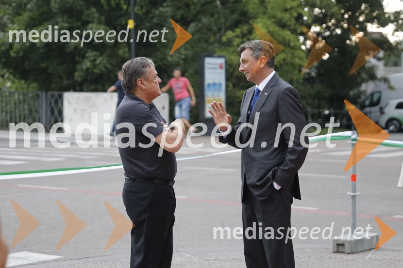  Zoran Janković, župan, Mestna občina Ljubljana;  Borut Pahor, predsednik Republike SlovenijeOdkritje spomenika, posvečenega 100. obletnici priključitve Prekmurja in združitve prekmurskih Slovencev z matičnim narodom