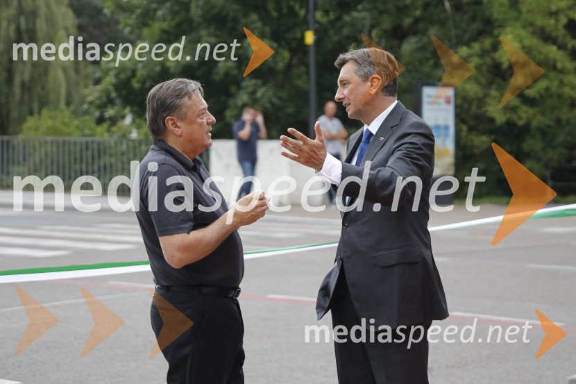  Zoran Janković, župan, Mestna občina Ljubljana;  Borut Pahor, predsednik Republike SlovenijeOdkritje spomenika, posvečenega 100. obletnici priključitve Prekmurja in združitve prekmurskih Slovencev z matičnim narodom