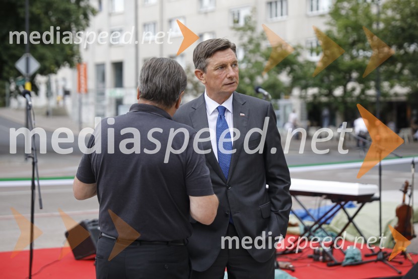  Zoran Janković, župan, Mestna občina Ljubljana;  Borut Pahor, predsednik Republike SlovenijeOdkritje spomenika, posvečenega 100. obletnici priključitve Prekmurja in združitve prekmurskih Slovencev z matičnim narodom