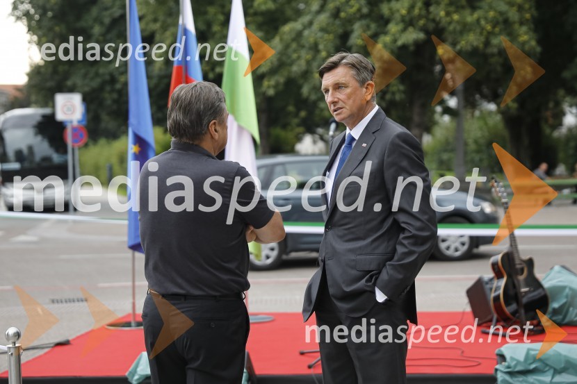  Zoran Janković, župan, Mestna občina Ljubljana;  Borut Pahor, predsednik Republike SlovenijeOdkritje spomenika, posvečenega 100. obletnici priključitve Prekmurja in združitve prekmurskih Slovencev z matičnim narodom