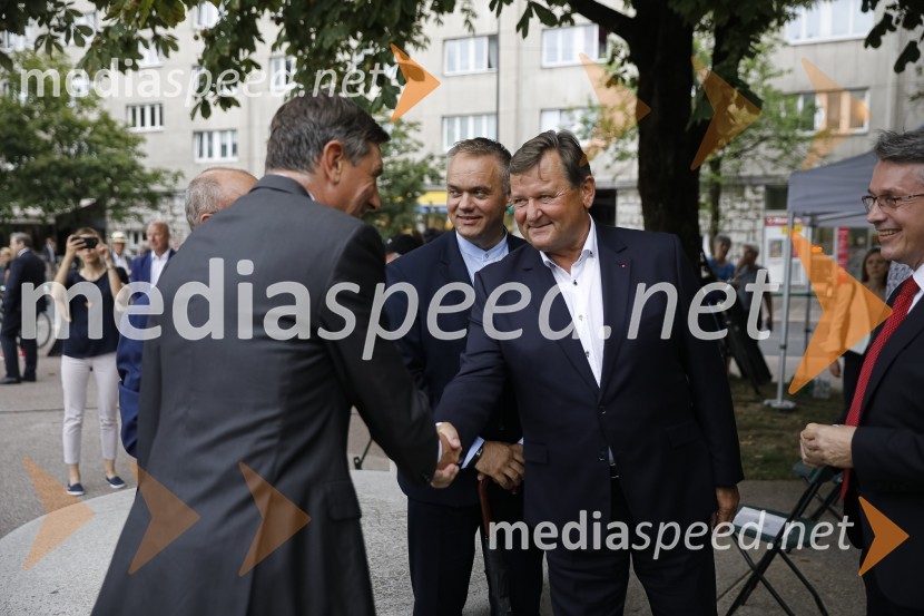  Borut Pahor, predsednik Republike Slovenije;  ... ; dr. Aleksander Jevšek, župan, Mestna občina Murska SobotaOdkritje spomenika, posvečenega 100. obletnici priključitve Prekmurja in združitve prekmurskih Slovencev z matičnim narodom