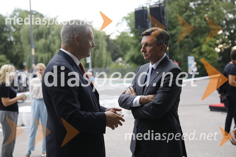 mag. Dejan  Židan, Poslanec Državnega zbora Republike Slovenije;  Borut Pahor, predsednik Republike SlovenijeOdkritje spomenika, posvečenega 100. obletnici priključitve Prekmurja in združitve prekmurskih Slovencev z matičnim narodom