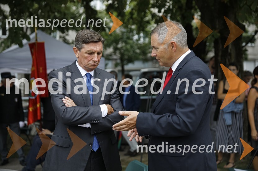  Borut Pahor, predsednik Republike Slovenije; mag. Dejan  Židan, Poslanec Državnega zbora Republike SlovenijeOdkritje spomenika, posvečenega 100. obletnici priključitve Prekmurja in združitve prekmurskih Slovencev z matičnim narodom