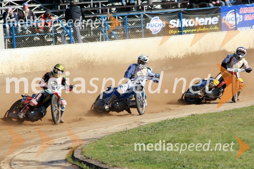 Matej Ferjan, Madžarska, Matej Žagar, Slovenija (AMTK Ljubljana) in Filip Šitera, ČeškaSPEEDWAY, 60. Zlata čelada