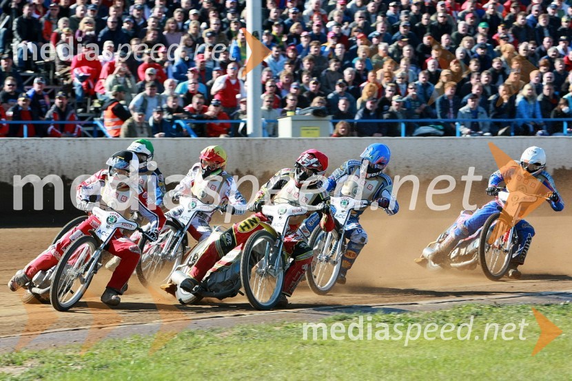 Jesper B. Monberg, Danska, Steve Johnston, Avstralija, Adrian Miedzinski, Poljska, Christian Hefenbrock, Nemčija, Rune Holta, Poljska in Lukaš Dryml, ČeškaSPEEDWAY, 60. Zlata čelada