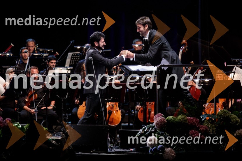  Jusif Ejvazov, tenor;  Michelangelo Mazza, dirigentAna Netrebko in Jusif Ejvazov, koncert opernih arij, 68. Ljubljana Festivala
