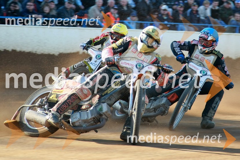 Leigh Adams, Avstralija, Matej Ferjan, Madžarska in Peter Karlsson, ŠvedskaSPEEDWAY, 60. Zlata čelada