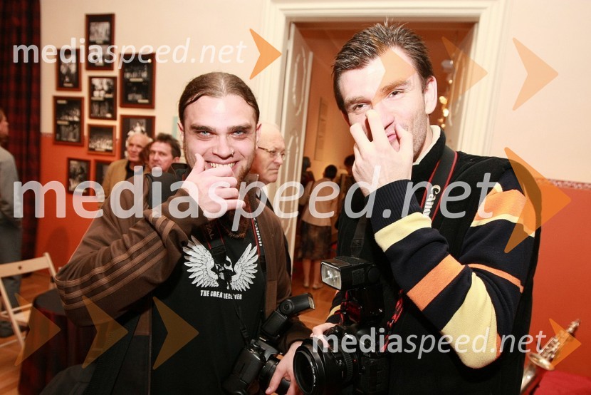 Vasja Šabeder, fotograf in Marko Pigac, fotografZlata petdeseta, otvoritev razstave Ivo Robić