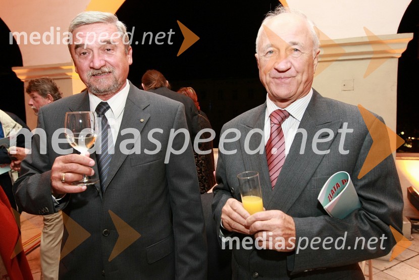 Janko Razgoršek, podjetnik in dr. Šime IvanjkoZlata petdeseta, otvoritev razstave Ivo Robić