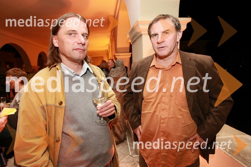 Bojan Labovič, režiser in Bojan Sedmak, profesorZlata petdeseta, otvoritev razstave Ivo Robić