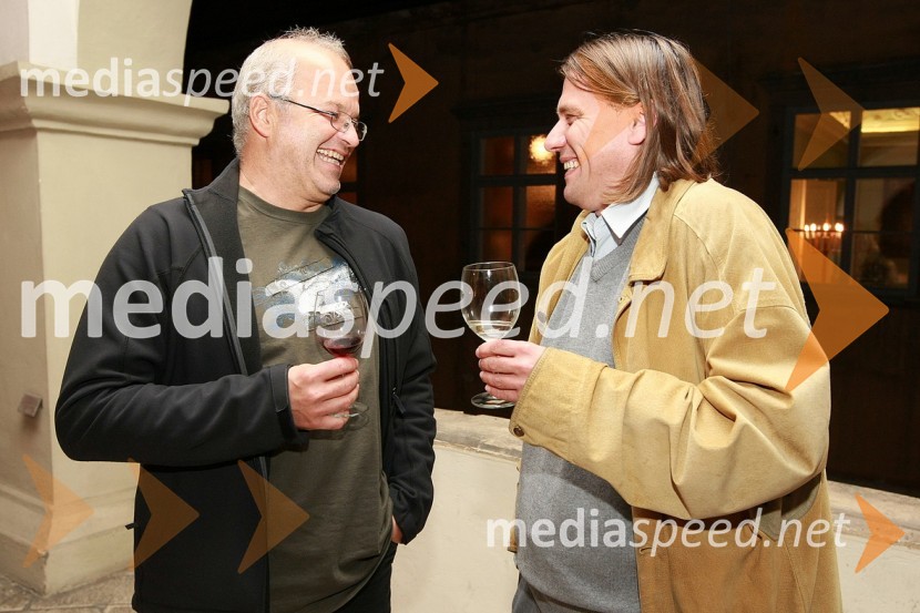 Marko Vezovišek, igralec in Bojan Labovič, režiserZlata petdeseta, otvoritev razstave Ivo Robić