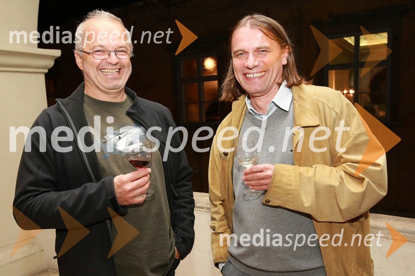 Marko Vezovišek, igralec in Bojan Labovič, režiserZlata petdeseta, otvoritev razstave Ivo Robić