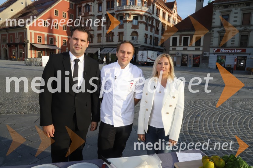  Tadej Ljubec, vodja, Restavracija Sedem;  Sebastjan Plevčak, kuhar;  Veronika Žajdela, voditeljicaZadnja poletna oddaja Dobro jutro iz mariborskega studia RTV SLO