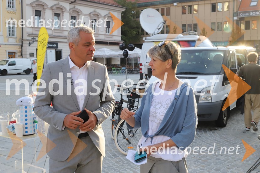  Aleksander Saša Arsenovič, župan, Mestna občina Maribor;  Eva Stavbar, novinarka, urednica RTV SLOZadnja poletna oddaja Dobro jutro iz mariborskega studia RTV SLO