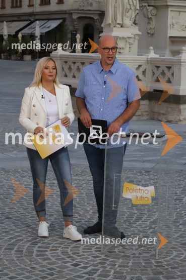  Matej  Korošec, novinar;  Veronika Žajdela, voditeljicaZadnja poletna oddaja Dobro jutro iz mariborskega studia RTV SLO