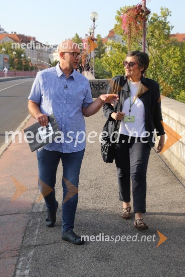  Matej  Korošec, novinar;  Lenka MolekZadnja poletna oddaja Dobro jutro iz mariborskega studia RTV SLO