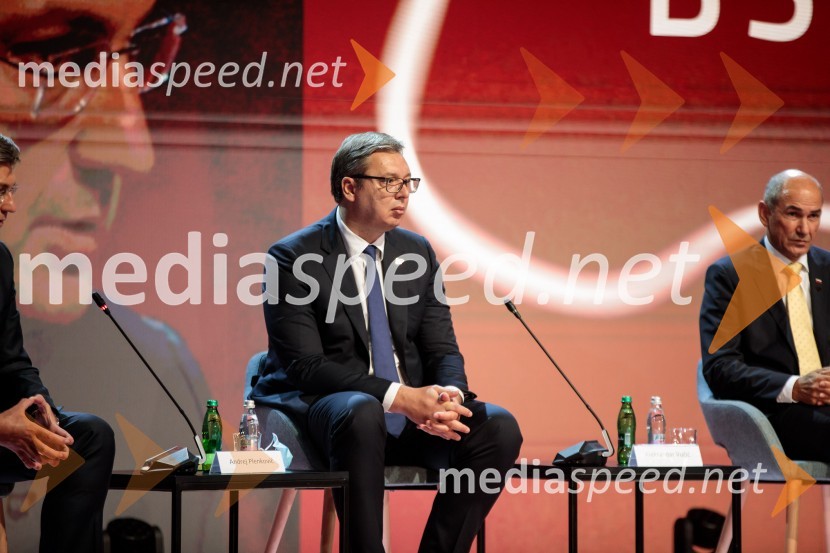  Aleksandar Vučić, predsednik Republike Srbije;  Janez Janša, predsednik SDS15. mednarodna konferenca Blejski strateški forum