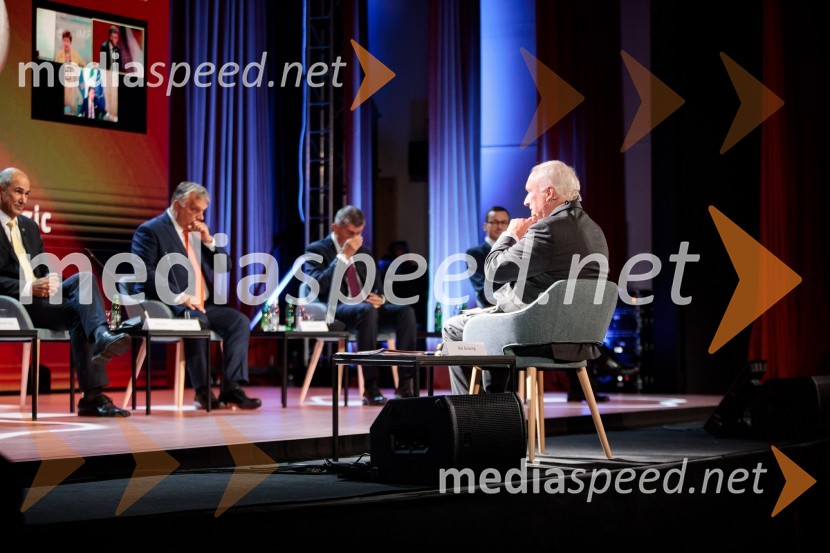  Janez Janša, predsednik vlade RS;  Viktor Orbán, predsednik madžarske vlade;  Andrej Babiš, predsednik Češke vlade;  Mateusz  Morawiecki, predsednik vlade Republike Poljske;  ... 15. mednarodna konferenca Blejski strateški forum