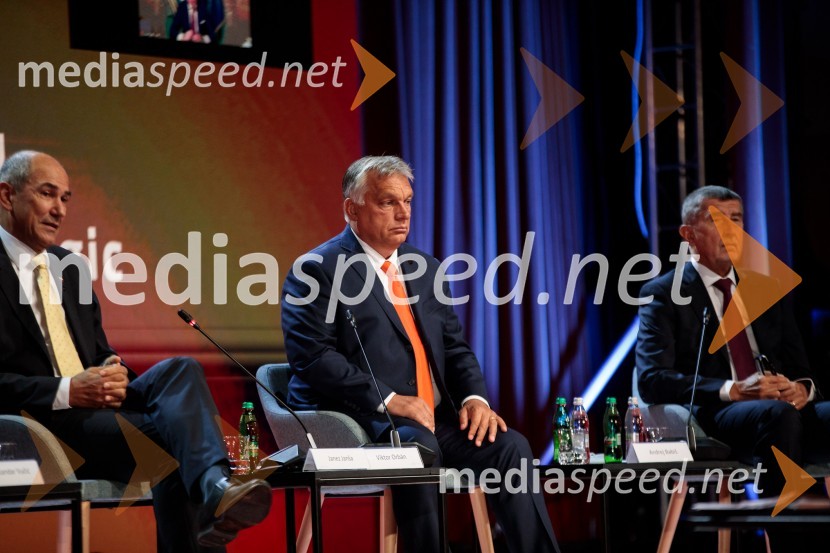  Janez Janša, predsednik vlade RS;  Viktor Orbán, predsednik madžarske vlade;  Andrej Babiš, predsednik Češke vlade15. mednarodna konferenca Blejski strateški forum