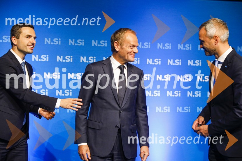  Matej Tonin, podpredsednik vlade in minister za obrambo;  Donald Tusk, predsednik Evropske ljudske stranke, nekdanji predsednik Evropskega sveta;  ... 20 let stranke Nova Slovenija