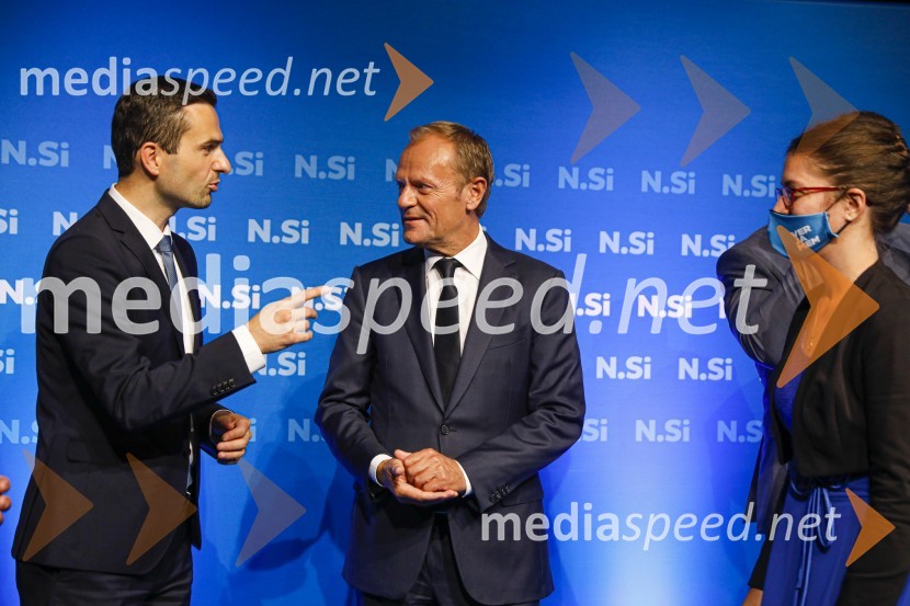  Matej Tonin, podpredsednik vlade in minister za obrambo;  Donald Tusk, predsednik Evropske ljudske stranke, nekdanji predsednik Evropskega sveta;  ... 20 let stranke Nova Slovenija