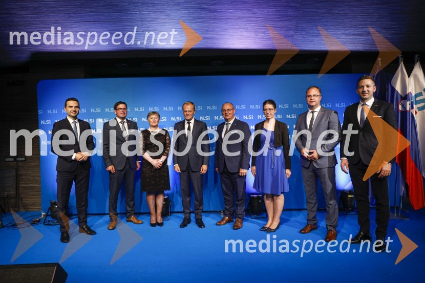  Matej Tonin, podpredsednik vlade in minister za obrambo;  ... ;  ... ;  Donald Tusk, predsednik Evropske ljudske stranke, nekdanji predsednik Evropskega sveta;  ... ;  ... ;  ... ;  ... 20 let stranke Nova Slovenija