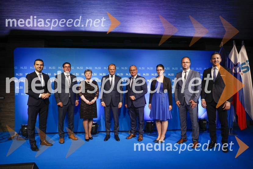  Matej Tonin, podpredsednik vlade in minister za obrambo;  ... ;  ... ;  Donald Tusk, predsednik Evropske ljudske stranke, nekdanji predsednik Evropskega sveta;  ... ;  ... ;  ... ;  ... 20 let stranke Nova Slovenija