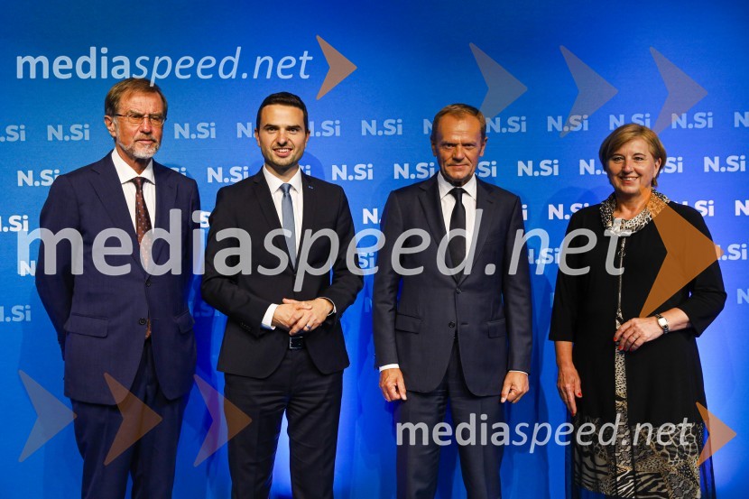  Lojze Peterle, slovenski politik;  Matej Tonin, podpredsednik vlade in minister za obrambo;  Donald Tusk, predsednik Evropske ljudske stranke, nekdanji predsednik Evropskega sveta;  ... 20 let stranke Nova Slovenija