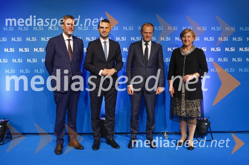  Lojze Peterle, slovenski politik;  Matej Tonin, podpredsednik vlade in minister za obrambo;  Donald Tusk, predsednik Evropske ljudske stranke, nekdanji predsednik Evropskega sveta;  ... 20 let stranke Nova Slovenija